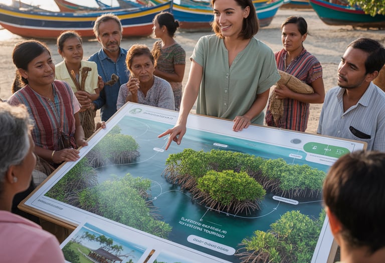 a woman standing in front of a group of people