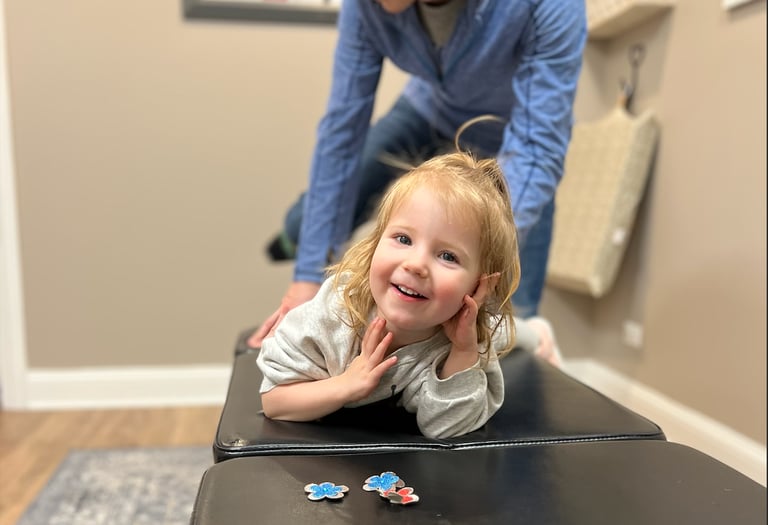 Happy child after adjustments is now calmer and happier without stress on her nervous system