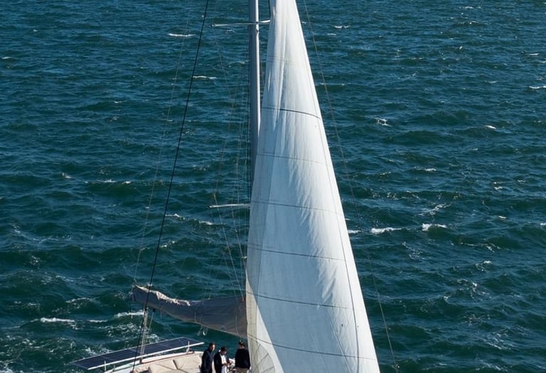 Exemple de Catamaran que nous avons en location pour des excursions à Lisbonne