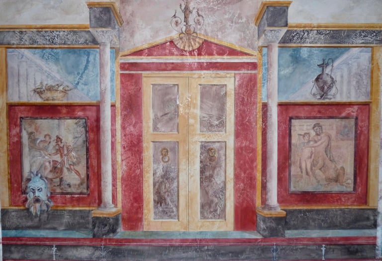 Peinture murale inspirée du style des fresques de pompéi