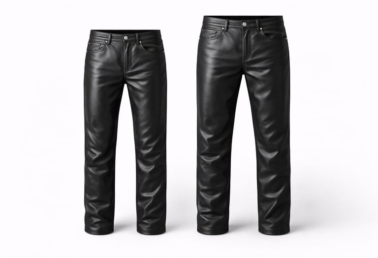 Black leather pants and trousers with clean modern finish
