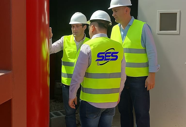 فريق SES Solutions أثناء العمل على مشاريع الأمن والسلامة في القاهرة