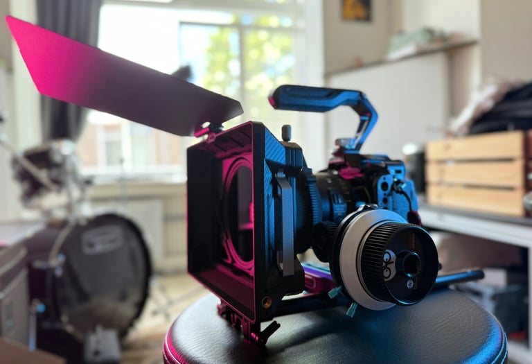 Lumix S5 rigged out for shooting videos.