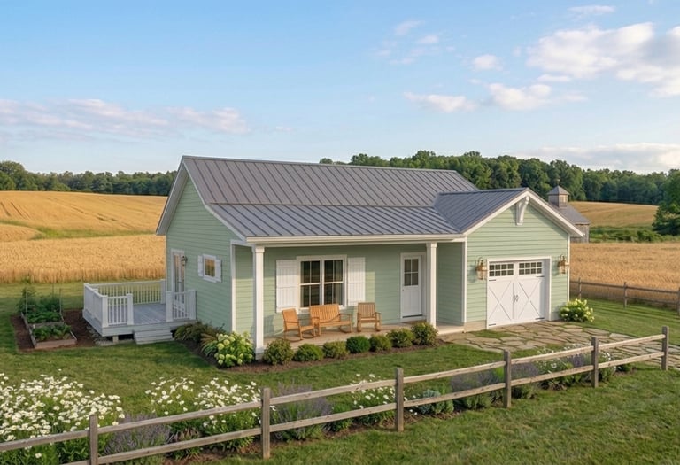 Small country farmhouse designed by Copper Quoin Architecture & Design