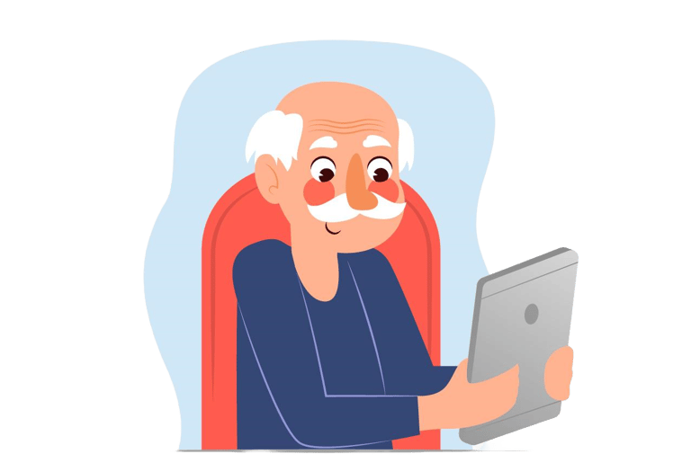 Eldre lærer å bruke nettbrett