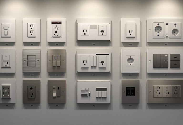 Modern power sockets, USB outlets, and smart switches installed in Dubai home