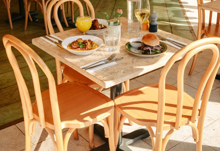 Bright interior dining tables in Garth Park Bicester
