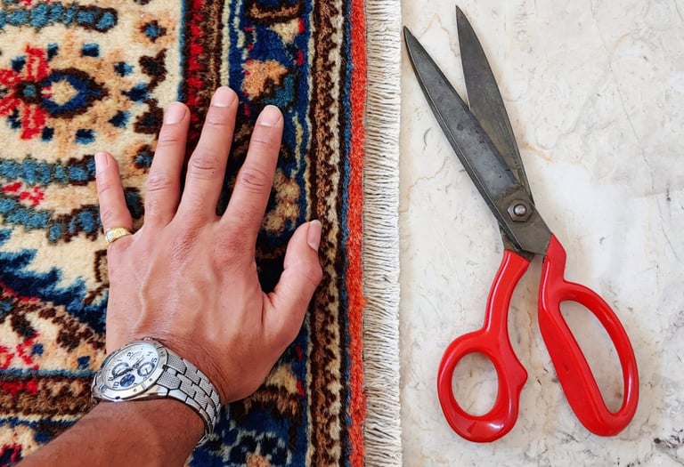 risultato del taglio a mano delle frange con forbici professionali