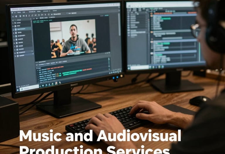 Colorful digital icons representing various online services and tools.