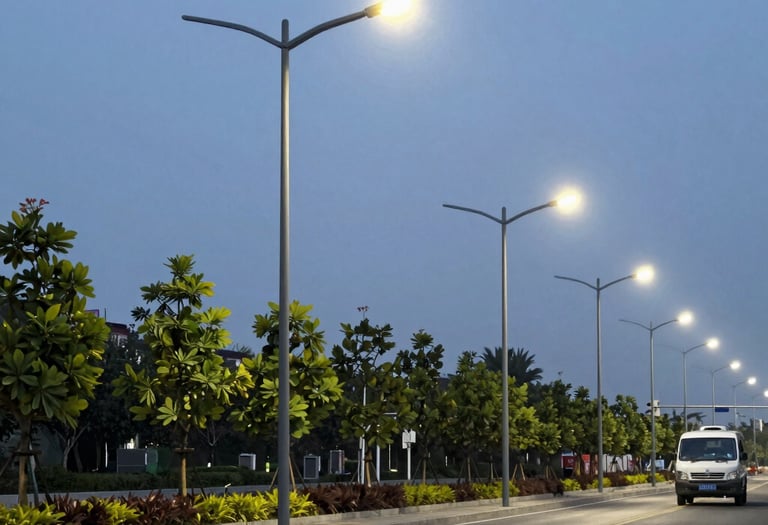 Detailed lux heatmap overlay on a commercial building facade highlighting optimized light distribution.