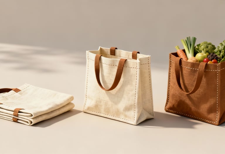 Sacs de courses réutilisables remplis de fruits et légumes frais, service d'aide aux course