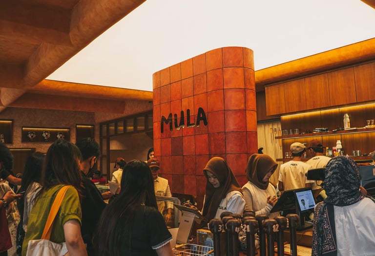 Crowd In a Newly Opened Mula in Batam