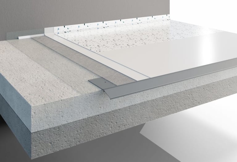 Przekrój posadzki: wzmocniony system Greinplast RSA 20 na trudne podłoża