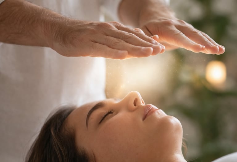 Magnétiseur à Beaumont-en-Véron pratiquant un soin énergétique par imposition des mains