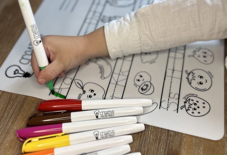 Scribbly Kids reusable drawing mats in travel tubes for quiet play, gifts, and learning on the go