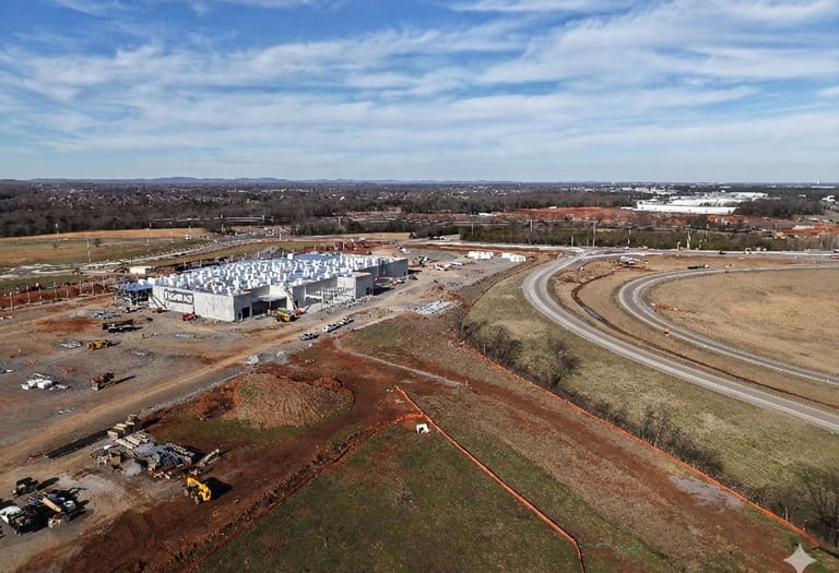 Aerial site progression of the Murfreesboro Buc-ee's construction using Autel Evo Max 4T RTK