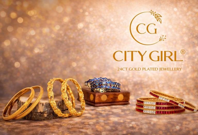 18K gold plated  Bridal Party and Daily Wear bangles — City Girl Jewellery | goldcoveringbangles.com