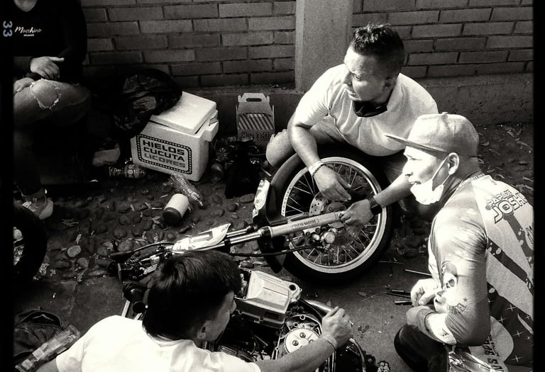 Men’s Foundry mentors and participants in a hands-on skill-building session in Canada