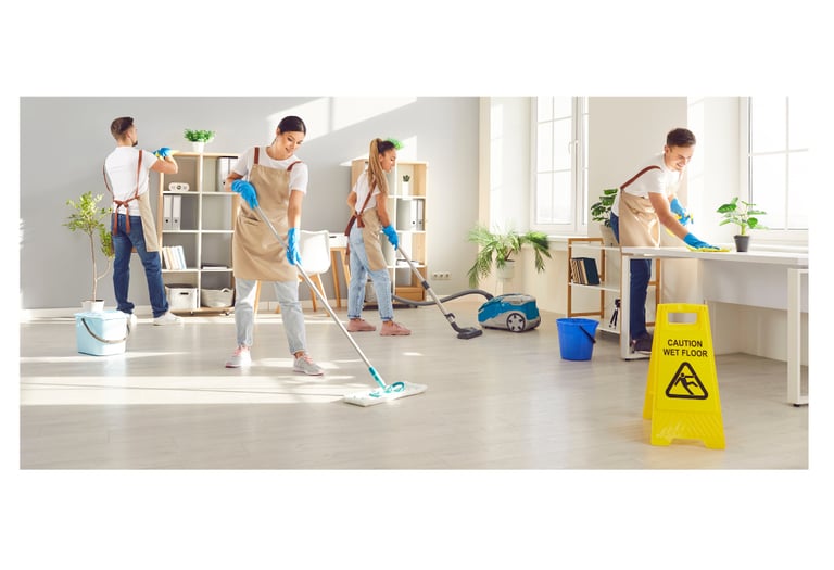 Professional deep cleaning team performing detailed residential cleaning and sanitization throughout