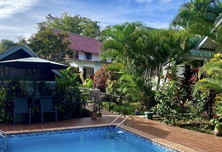 Eco-friendly hotel surrounded by lush tropical nature in Santa Fe, Veraguas, Panama.