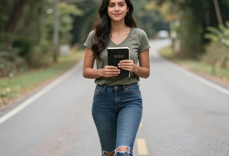 A cozy reading nook with a Bible and a steaming cup of tea by a sunlit window.