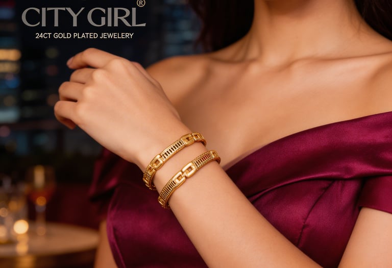 gold covering bangles - City Girl Jewellery - daily wear gold bangles