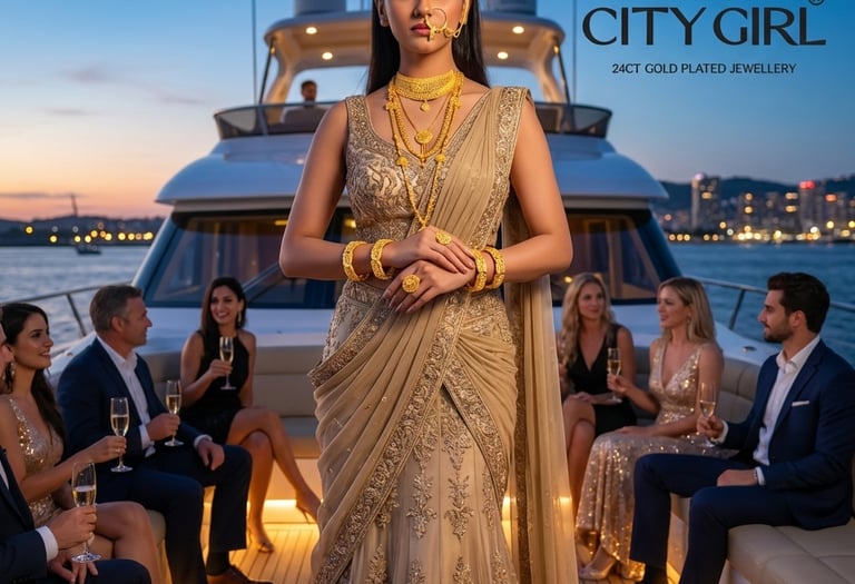 City Girl Jewellery 18K gold-plated bridal bangle set— luxury bridal jewellery  City Girl Jewellery