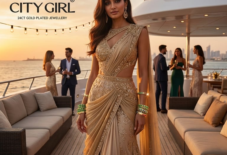 City Girl Jewellery 18K gold-plated bridal bangle set with AD stones — luxury Bridal Jewellery India