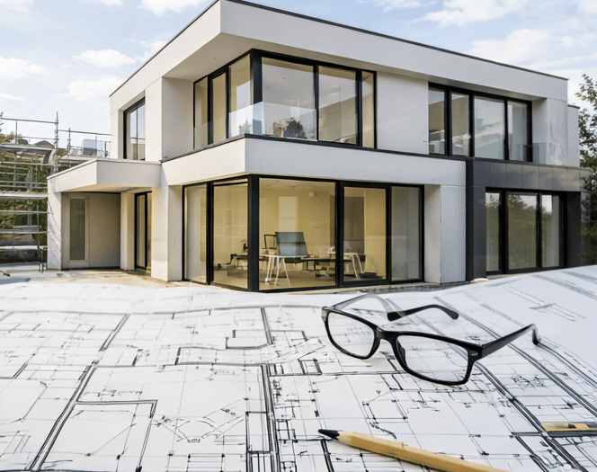 Dossier de permis de construire à Nantes avec plans architecturaux et insertion