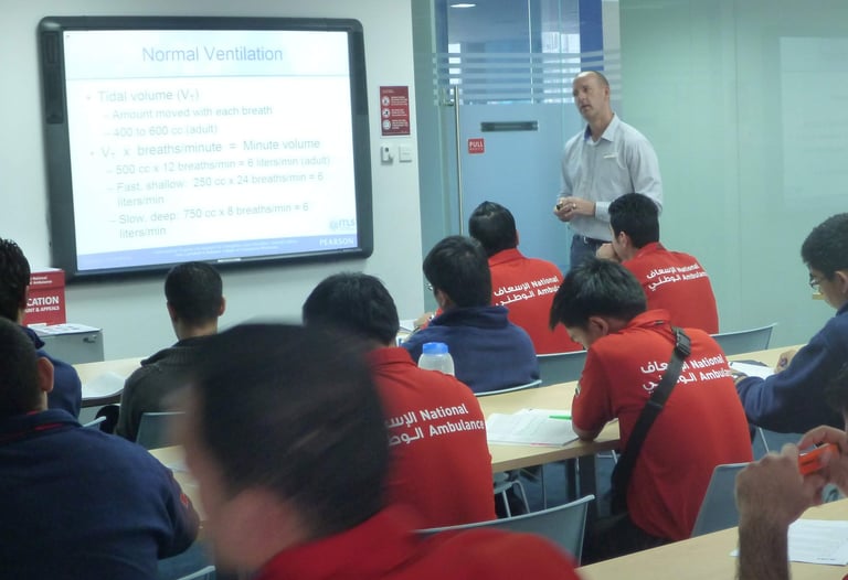 Joe Acker Teaching at National Ambulance in Abu Dhabi