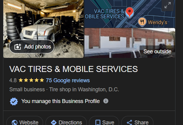 vac tires GBP reviews