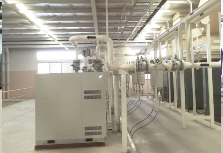 instalasi pipa udara kompressor - dryer 