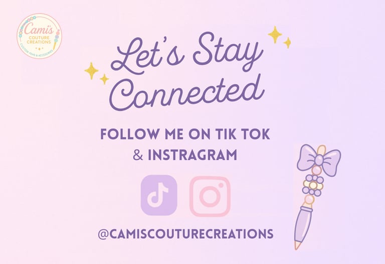 Follow me on my socials to stay connecteed