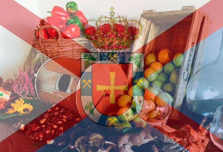 productos típicos y escudo de El Bierzo