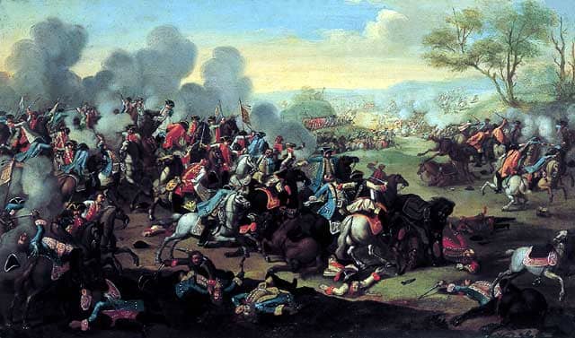 Historisches Gemälde aus dem 18. Jahrhundert von Siebenjährigen Krieg (1756 - 1763)