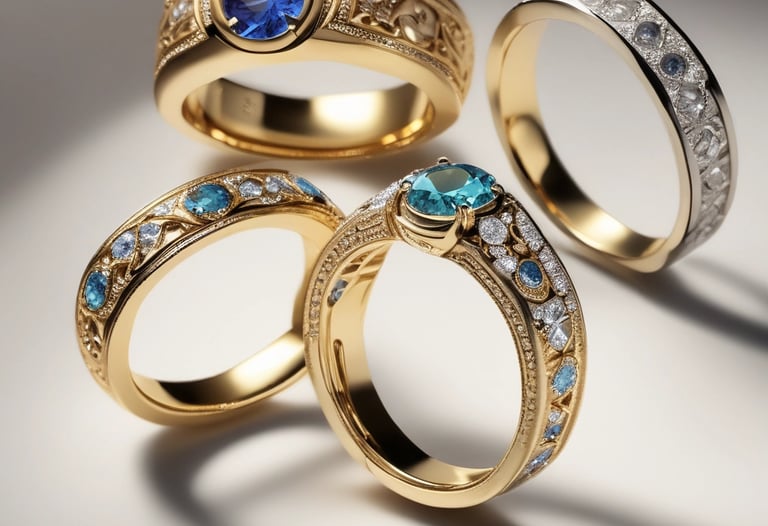 Elegant bracelets stacked together on a smooth marble surface with gentle lighting.