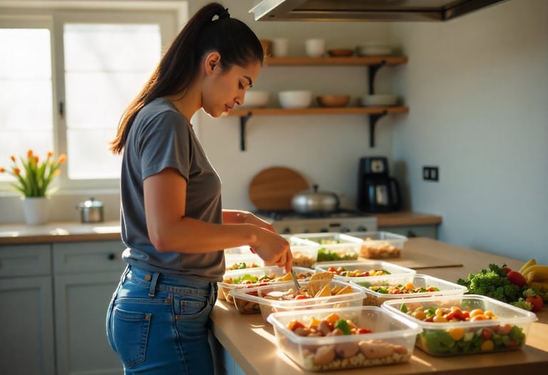 a lady preparing a meal plan for weight loss