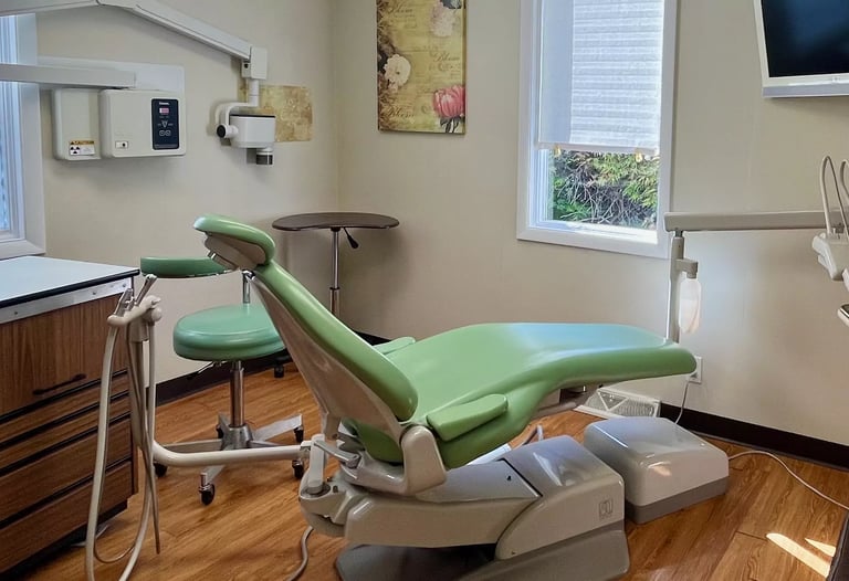 bright and calming Cumberland and Frostburg dentist chair