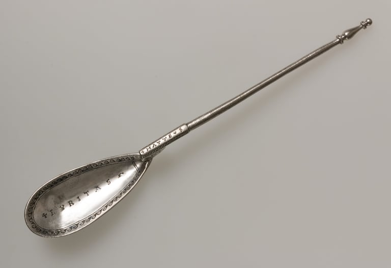ancient silver baby spoon