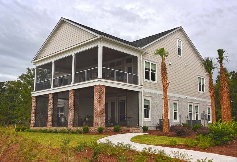 Screen porch on the 2nd story with fiberglass screen.