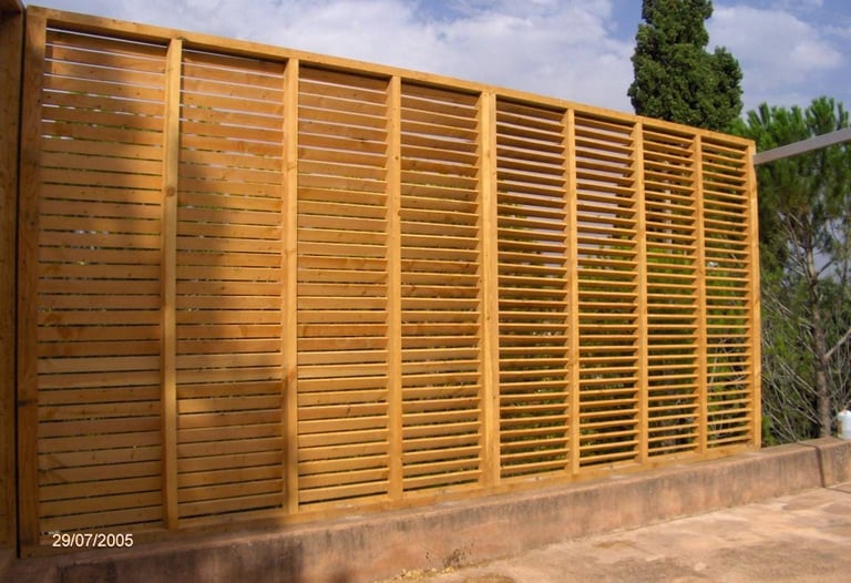 brise vue avec lame bois