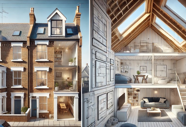a house with a lofted loft apartment in a residential area