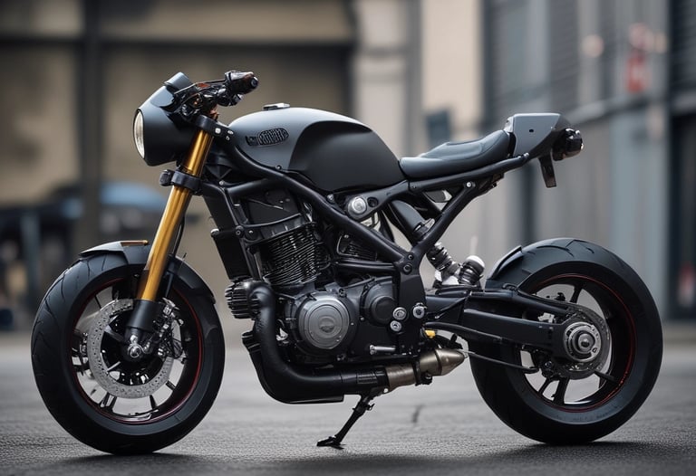 Car modification accessories displayed in a stylish garage setting