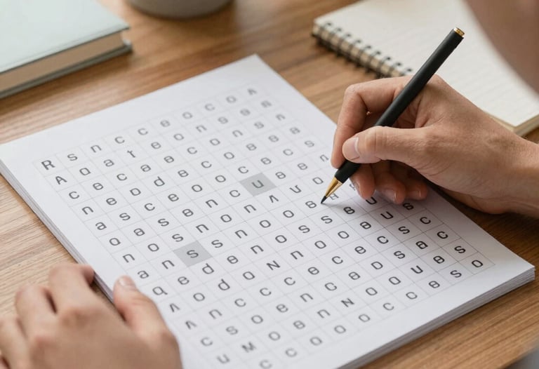 An adult relaxing with a detailed coloring book and a cup of tea nearby.
