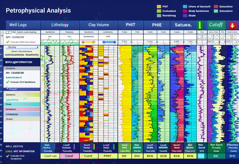Image of a petrophysical analysis