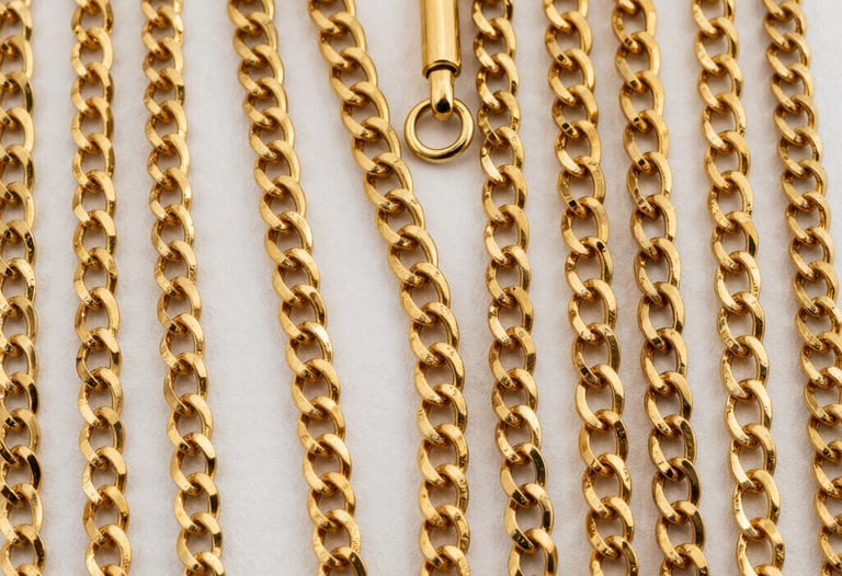 Stacked gold and silver rings catching the light on a minimalist white surface