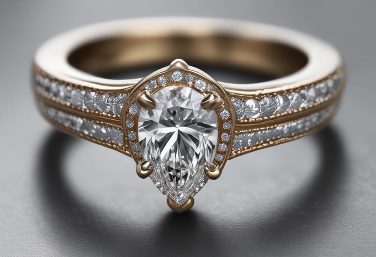 Pair of intricate jhumka earrings with soft gold finish displayed on a clean white surface