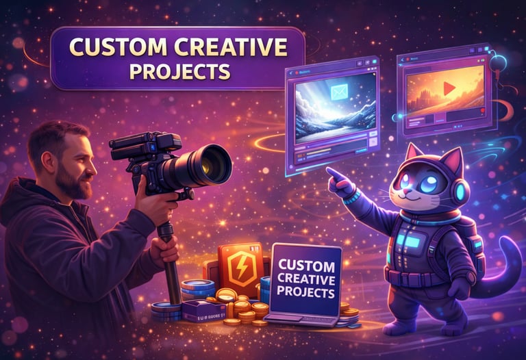 AI Cat Video Content Creation Studio Offering Custom Creative Projects