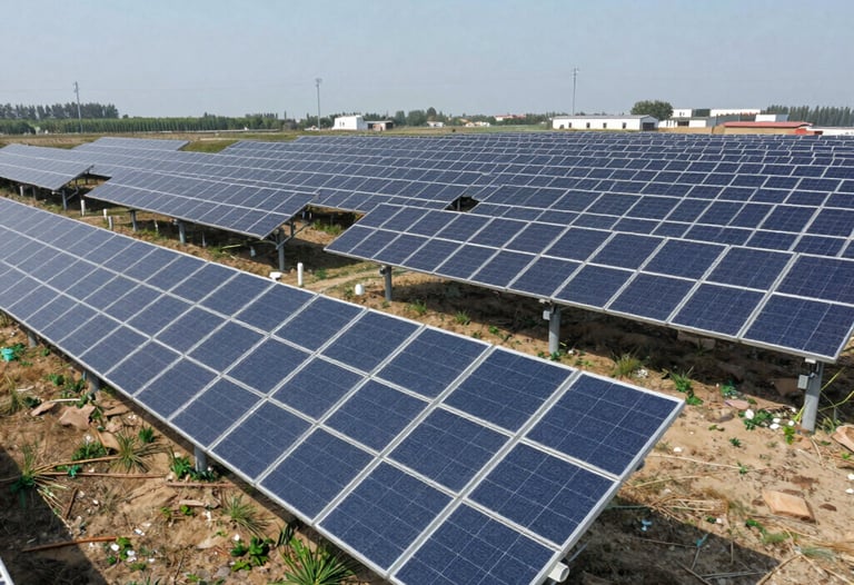 Close-up of a solar panel being cleaned and inspected by a professional.