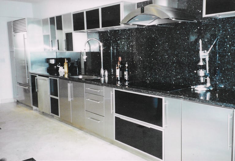 Defined by contrast and clean stainless steel lines